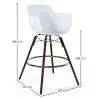 Buy Bar Stool Scandinavian Design - Dark Wood Legs - Pack of 2 - Skandiva White 61573 - prices