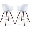 Buy Bar Stool Scandinavian Design - Dark Wood Legs - Pack of 2 - Skandiva White 61573 - prices