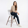 Buy Bar Stools Scandinavian Design - Dark Wood Legs - Pack of 4 - Skandiva White 61574 at MyFaktory