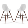 Buy Bar Stools - Scandinavian Design - Dark Wood Legs - Pack of 2 - Lumi White 61579 - prices