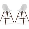 Buy Bar Stools - Scandinavian Design - Dark Wood Legs - Pack of 2 - Lumi White 61579 - prices