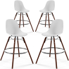 Buy Dining Stool - Scandinavian Design - Dark Wood Legs - Pack of 4 - Lumi White 61580 - in the EU