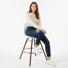 Buy Dining Stool - Scandinavian Design - Dark Wood Legs - Pack of 4 - Lumi White 61580 at MyFaktory