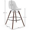 Buy Dining Stool - Scandinavian Design - Dark Wood Legs - Pack of 4 - Lumi White 61580 - prices