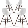 Buy Dining Stool - Scandinavian Design - Dark Wood Legs - Pack of 4 - Lumi White 61580 - in the EU
