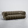 Buy Velvet Upholstered Sofa - Modern Style - 2/3 Seater - Curved Premium Taupe 61486 - in the EU