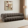 Buy Velvet Upholstered Sofa - Modern Style - 2/3 Seater - Curved Premium Taupe 61486 - prices
