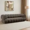 Buy Velvet Upholstered Sofa - Modern Style - 2/3 Seater - Curved Premium Taupe 61486 - in the EU