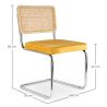 Buy Dining Chair - Upholstered in Velvet - Wood and Rattan - New Edition - Wanda Dark green 61591 with a guarantee