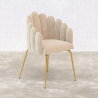 Buy Dining Chair Shell-Style in Velvet - Golden Legs - Exotic Glam Beige 61593 in the Europe