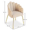Buy Dining Chair Shell-Style in Velvet - Golden Legs - Exotic Glam Beige 61593 in the Europe