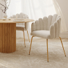Buy Dining Chair Shell-Style in Velvet - Golden Legs - Exotic Glam Beige 61593 - prices