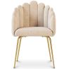 Buy Dining Chair Shell-Style in Velvet - Golden Legs - Exotic Glam Beige 61593 - in the EU