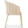 Buy Dining Chair Shell-Style in Velvet - Golden Legs - Exotic Glam Beige 61593 home delivery