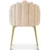 Buy Dining Chair Shell-Style in Velvet - Golden Legs - Exotic Glam Beige 61593 - prices