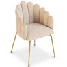 Buy Dining Chair Shell-Style in Velvet - Golden Legs - Exotic Glam Beige 61593 with a guarantee