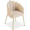 Buy Dining Chair Shell-Style in Velvet - Golden Legs - Exotic Glam Beige 61593 - in the EU