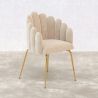 Buy Dining Chair Shell-Style in Velvet - Golden Legs - Exotic Glam Beige 61593 at MyFaktory