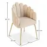 Buy Dining Chair Shell-Style in Velvet - Golden Legs - Exotic Glam Beige 61593 in the Europe