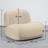 Buy Organic-Shaped Lounge Armchair - Velvet Upholstered Armchair Scandinavian Modern Design - Dustine White 61587 - in the EU