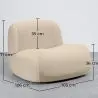 Buy Organic-Shaped Lounge Armchair - Velvet Upholstered Armchair Scandinavian Modern Design - Dustine White 61587 - in the EU