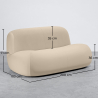 Buy Organic-Shaped Sofa - 2/3 Seater - Velvet Upholstered Scandinavian Modern Design - Dustine White 61588 - in the EU