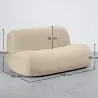 Buy Organic-Shaped Sofa - Velvet Upholstered Scandinavian Modern Design - Dustine White 61588 - in the EU