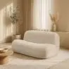 Buy Organic-Shaped Sofa - Velvet Upholstered Scandinavian Modern Design - Dustine White 61588 - prices