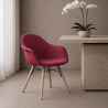 Buy Velvet Dining Chair - Scandinavian Design and Wooden Legs - Skandiva  Dark red 61594 - prices