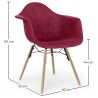 Buy Velvet Dining Chair - Scandinavian Design and Wooden Legs - Skandiva  Dark red 61594 - in the EU