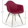 Buy Velvet Dining Chair - Scandinavian Design and Wooden Legs - Skandiva  Dark red 61594 - prices