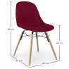 Buy Velvet Dining Chair - Scandinavian Design and Wooden Legs - Lumi Dark red 61595 at MyFaktory