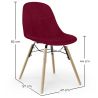 Buy Velvet Dining Chair - Scandinavian Design and Wooden Legs - Lumi Dark red 61595 - in the EU