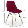 Buy Velvet Dining Chair - Scandinavian Design and Wooden Legs - Lumi Dark red 61595 - prices