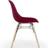 Buy Velvet Dining Chair - Scandinavian Design and Wooden Legs - Lumi Dark red 61595 with a guarantee