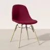Buy Velvet Dining Chair - Scandinavian Design and Wooden Legs - Lumi Dark red 61595 - prices