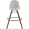 Buy Velvet Bar Stool - Scandinavian Design and Dark Wood Legs - Lumi Light grey 61598 - in the EU