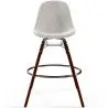 Buy Velvet Bar Stool - Scandinavian Design and Dark Wood Legs - Lumi Light grey 61598 - in the EU