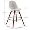 Buy Velvet Bar Stool - Scandinavian Design and Dark Wood Legs - Lumi Light grey 61598 - prices