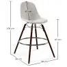 Buy Velvet Bar Stool - Scandinavian Design and Dark Wood Legs - Lumi Light grey 61598 at MyFaktory