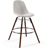 Buy Velvet Bar Stool - Scandinavian Design and Dark Wood Legs - Lumi Light grey 61598 at MyFaktory