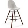 Buy Velvet Bar Stool - Scandinavian Design and Dark Wood Legs - Lumi Light grey 61598 in the Europe