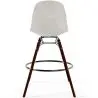 Buy Velvet Bar Stool - Scandinavian Design and Dark Wood Legs - Lumi Light grey 61598 - in the EU
