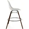 Buy Velvet Bar Stool - Scandinavian Design and Dark Wood Legs - Lumi Light grey 61598 with a guarantee