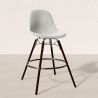 Buy Velvet Bar Stool - Scandinavian Design and Dark Wood Legs - Lumi Light grey 61598 - prices