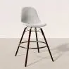 Buy Velvet Bar Stool - Scandinavian Design and Dark Wood Legs - Lumi Light grey 61598 - prices