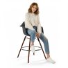 Buy Velvet Bar Stool - Scandinavian Design and Dark Wood Legs - Skandiva  Yellow 61599 at MyFaktory