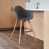 Buy Velvet Bar Stool - Scandinavian Design and Wooden Legs - Skandiva  Yellow 61597 in the Europe