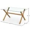 Buy Rectangular Dining Table - Scandinavian Design - 6 Diners - Liona Natural 61603 home delivery