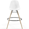 Buy Velvet Bar Stool - Scandinavian Design and Wooden Legs - Lumi White 61596 - in the EU